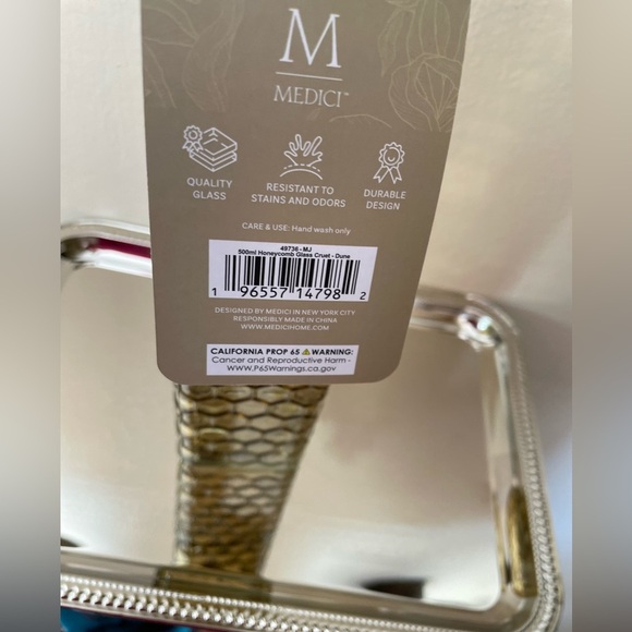 Medici 17 Oz /500ml Glass Cruet easy pour spout leak proof  handwash only . - Picture 4 of 5